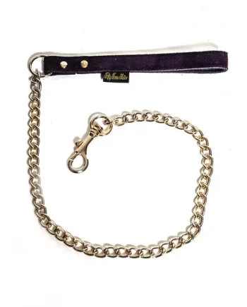Purple Suede Chain Lead